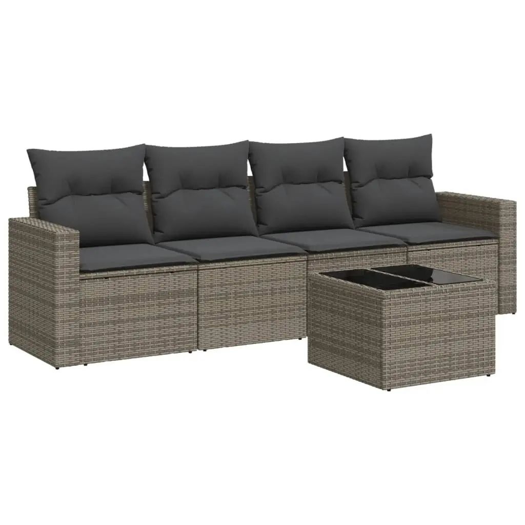 5 Piece Garden Sofa Set with Storage Cushions