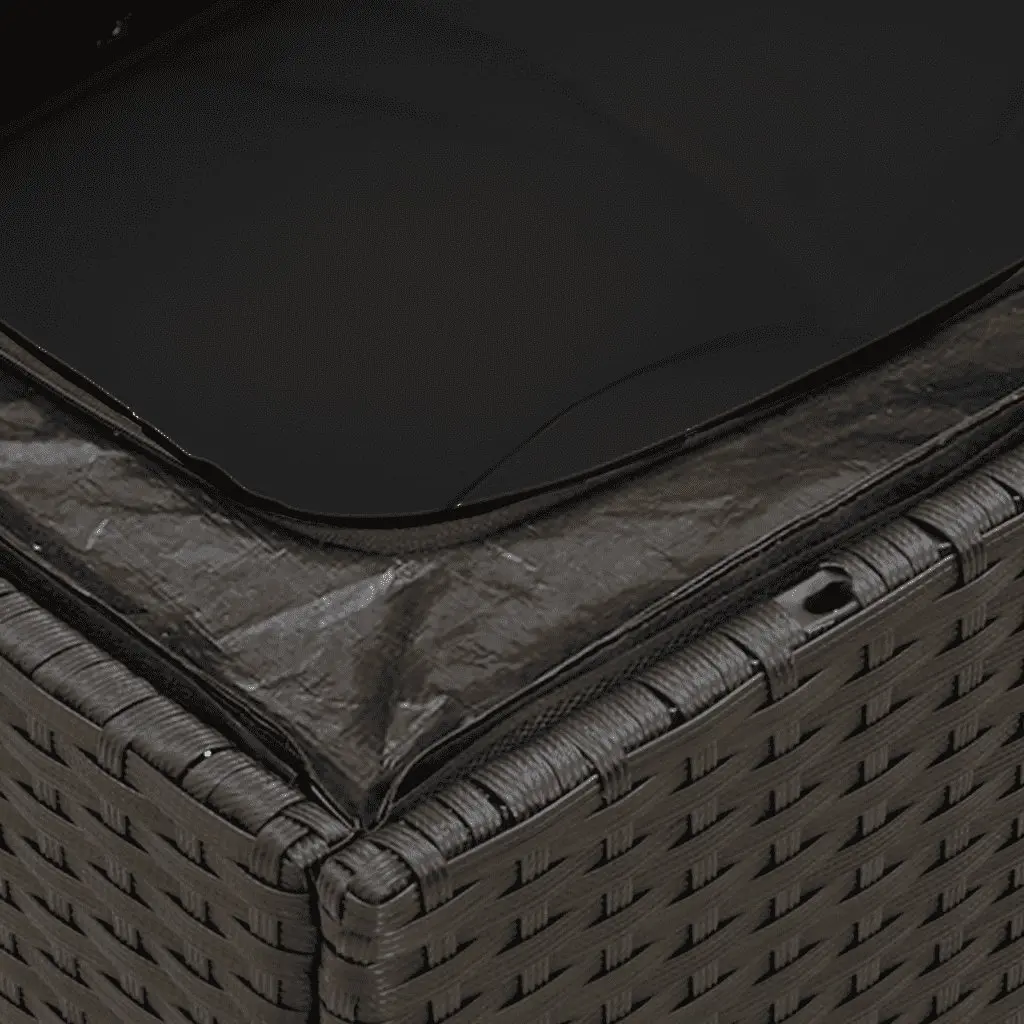 9 Piece Outdoor Garden Sofa Set PE Rattan Black Modular Sectional with Storage