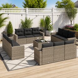 Premium 13-Piece Grey Modular Sectional Sofa Set
