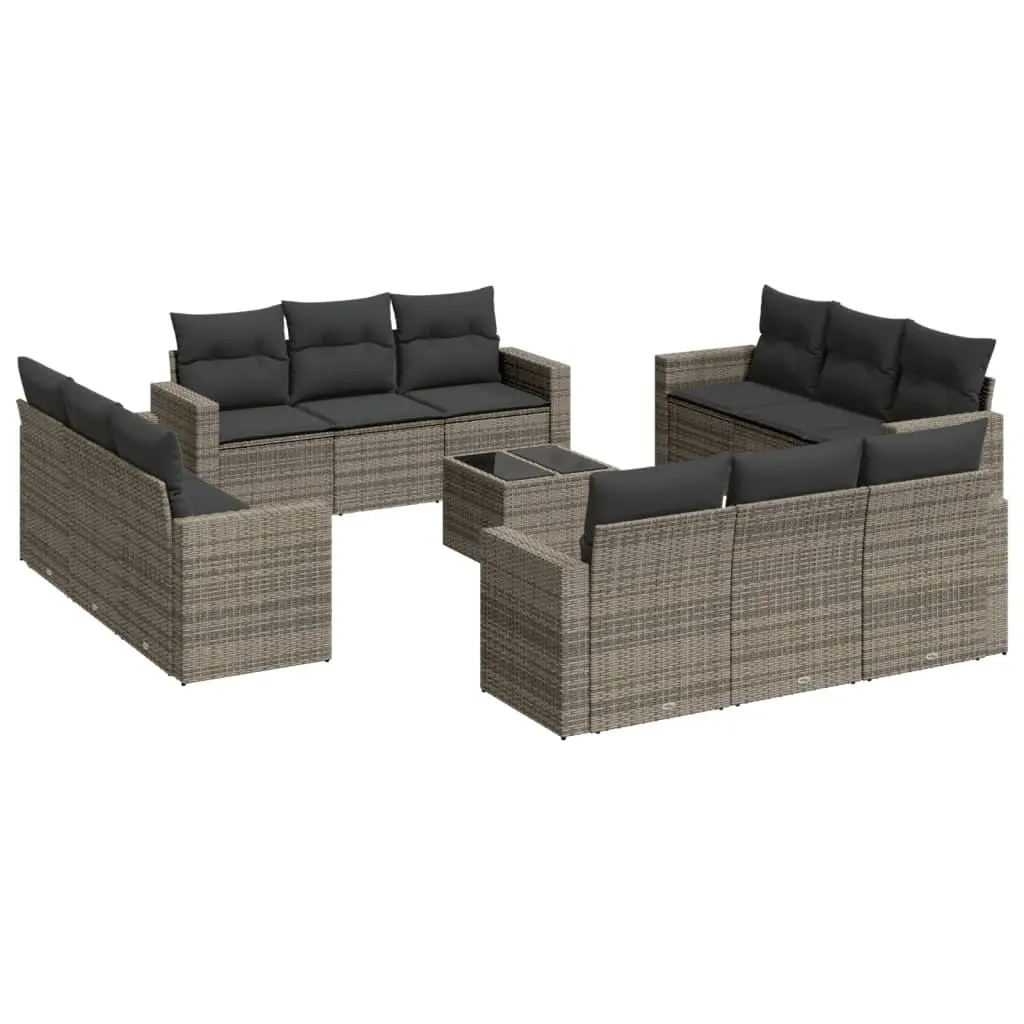 13-Piece Grey Modular Sectional Sofa Set