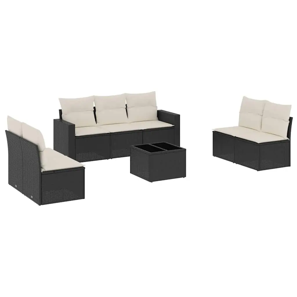 8-Piece Modular Outdoor Sectional Sofa Set in Black