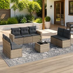 Premium 8 Piece Outdoor Garden Sofa Set with Storage
