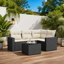 Premium 5-Piece Outdoor Sectional Sofa Set in Black