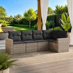 5-Piece Outdoor Sectional Sofa Set with Cushions Storage