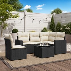 Premium 6-Piece Outdoor Sectional Sofa Set in Black