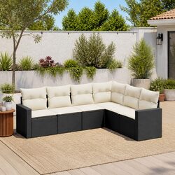 Stylish 6 Piece Modular Outdoor Sofa Set with Storage
