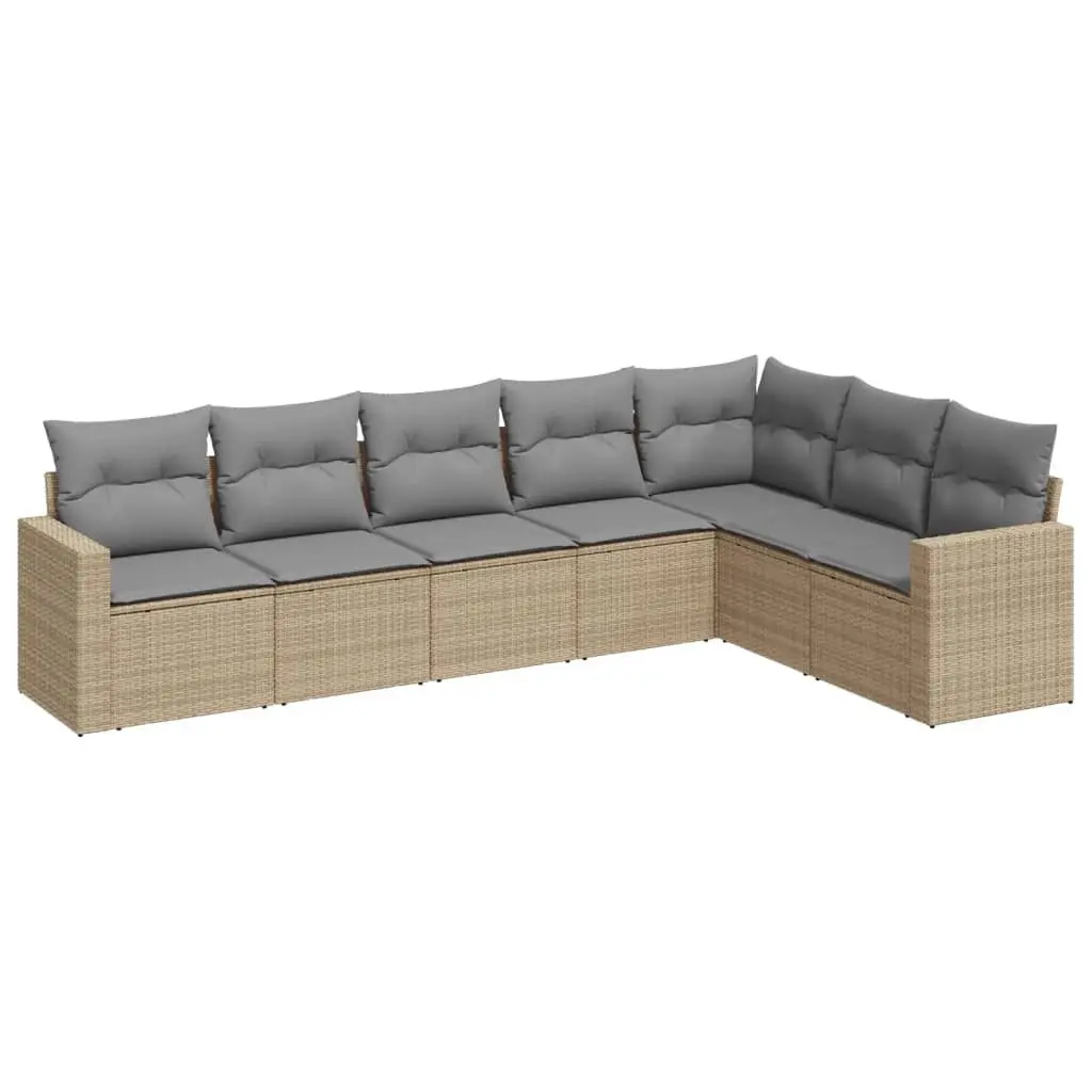 7 Piece Garden Sofa Set in Beige