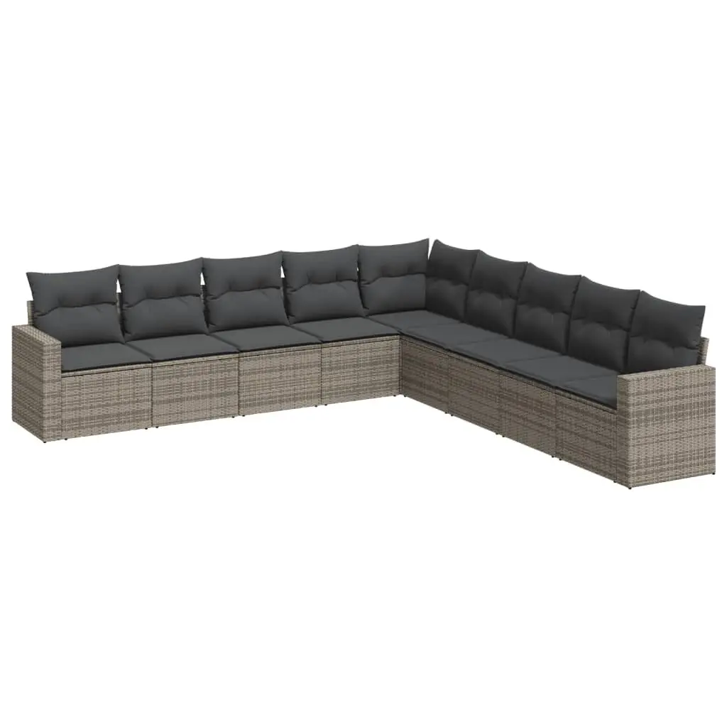 9 Piece Modular Garden Sofa Set Grey