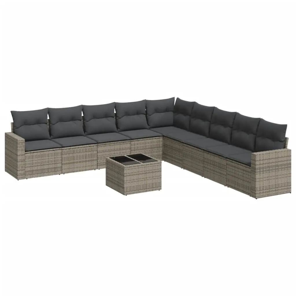 10 Piece Modular Grey Patio Sofa Set