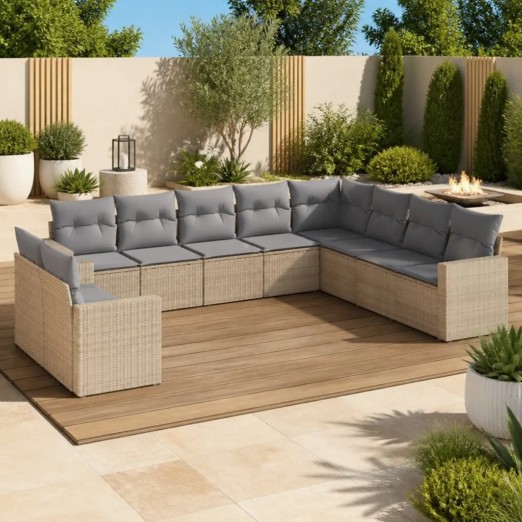10-Piece Modular Outdoor Sectional Sofa Set