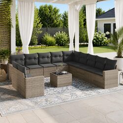 High-Quality Outdoor Garden Sofa Set 12 Piece Modular Grey