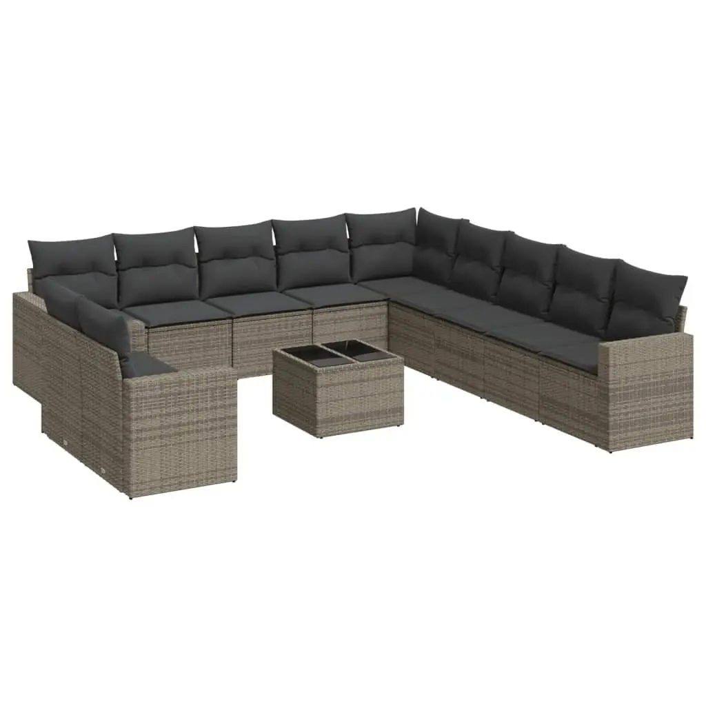 Outdoor Garden Sofa Set 12 Piece Modular Grey