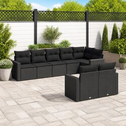 Stylish Outdoor 8-Piece Modular Sofa Set in Black