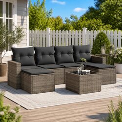 Durable 7 Piece Grey Outdoor Garden Sofa Set