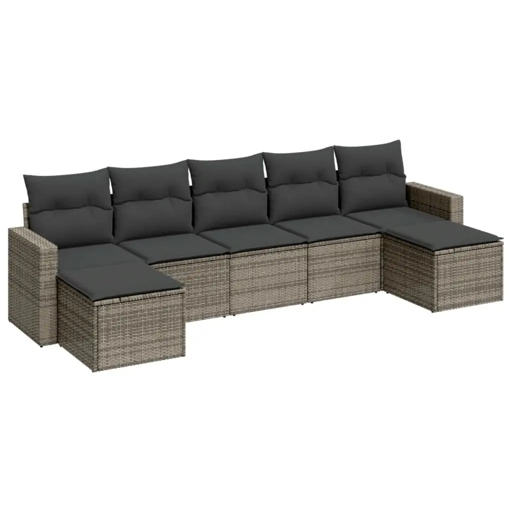 7 Piece Outdoor Sectional Sofa Set in Grey