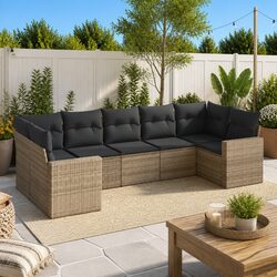 Premium 7-Piece Grey Outdoor Sectional Sofa Set