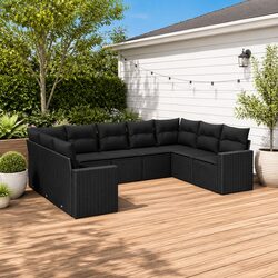Durable 9 Piece Outdoor Garden Sofa Set with Cushions