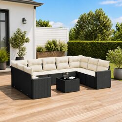 High-Quality 10 Piece Outdoor Sectional Sofa Set in Black