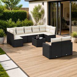 Premium 10-Piece Outdoor Sofa Set with Cushions and Storage