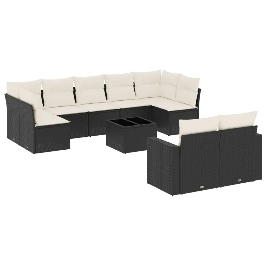 10-Piece Outdoor Sofa Set with Cushions and Storage