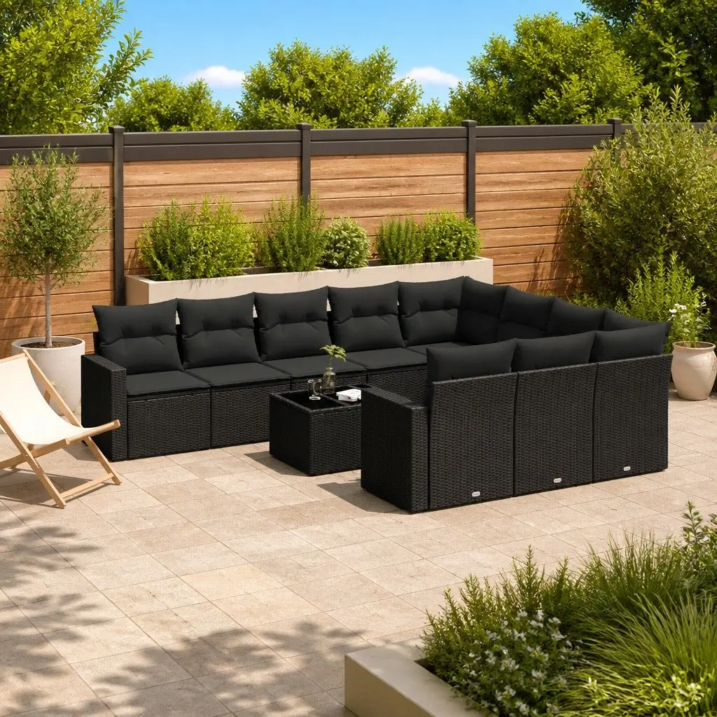 11-Piece Outdoor Sectional Sofa Set with Storage