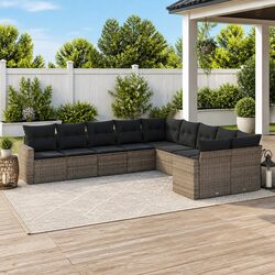 Premium 10-Piece Outdoor Sectional Sofa Set in Grey