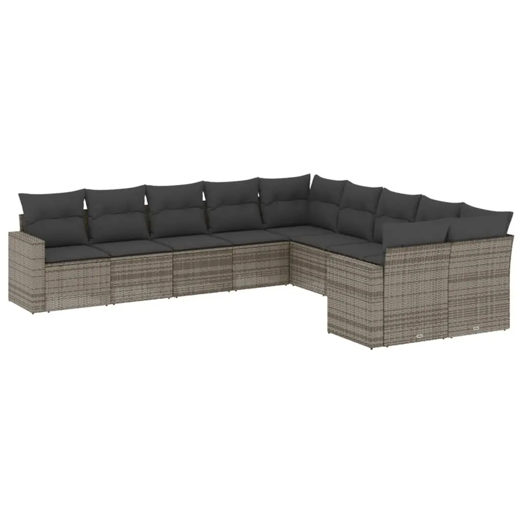 10-Piece Outdoor Sectional Sofa Set in Grey