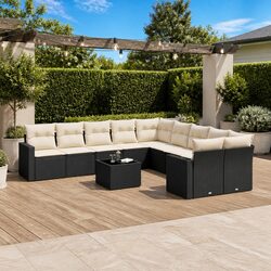 Premium 11-Piece Outdoor Sectional Sofa Set in Black