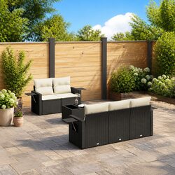 Premium 6-Piece Garden Sofa Set with Cushions and Storage