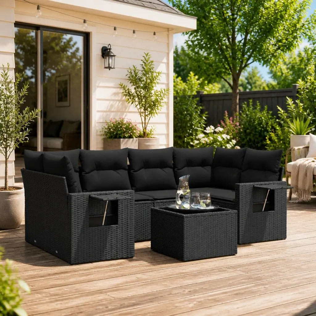 7 Piece Outdoor Sofa Set with Cushions