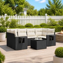 Durable 7 Piece Modular Outdoor Sofa Set with Cushions Storage