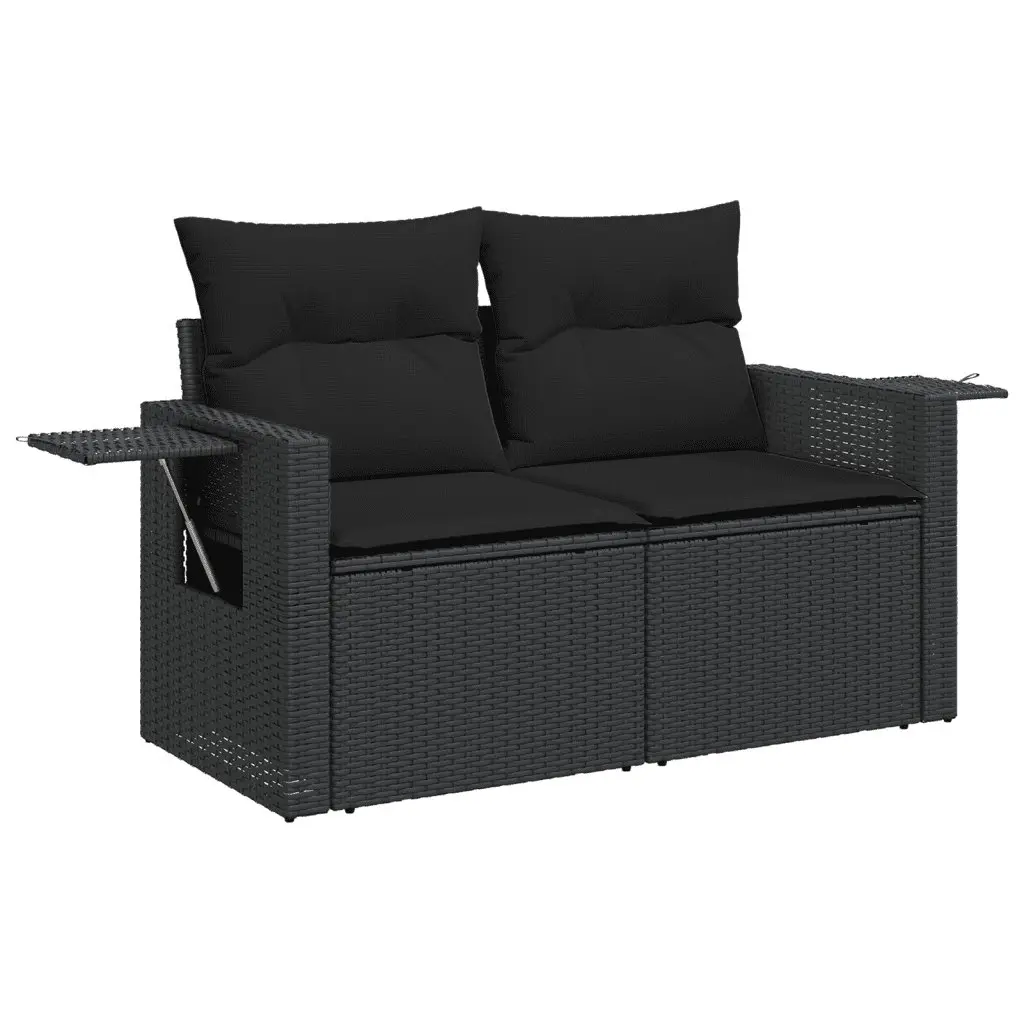 4 Piece Black Modular Garden Sofa Set