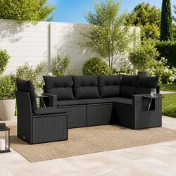 Premium 5 Piece Garden Sofa Set with Storage & Side Table