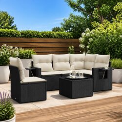 Durable 6 Piece Outdoor Garden Sofa Set with Cushions