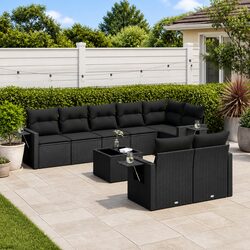 Durable 9 Piece Modular Outdoor Sofa Set with Cushions