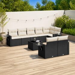 Premium Black Modular Outdoor Sofa Set 9 Pieces