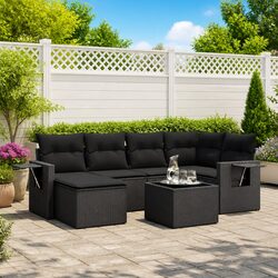 Durable 7 Piece Outdoor Garden Sofa Set with Cushions