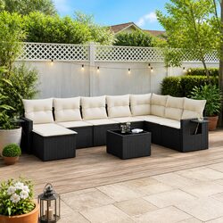 Durable 9 Piece Modular Garden Sofa Set for Outdoors