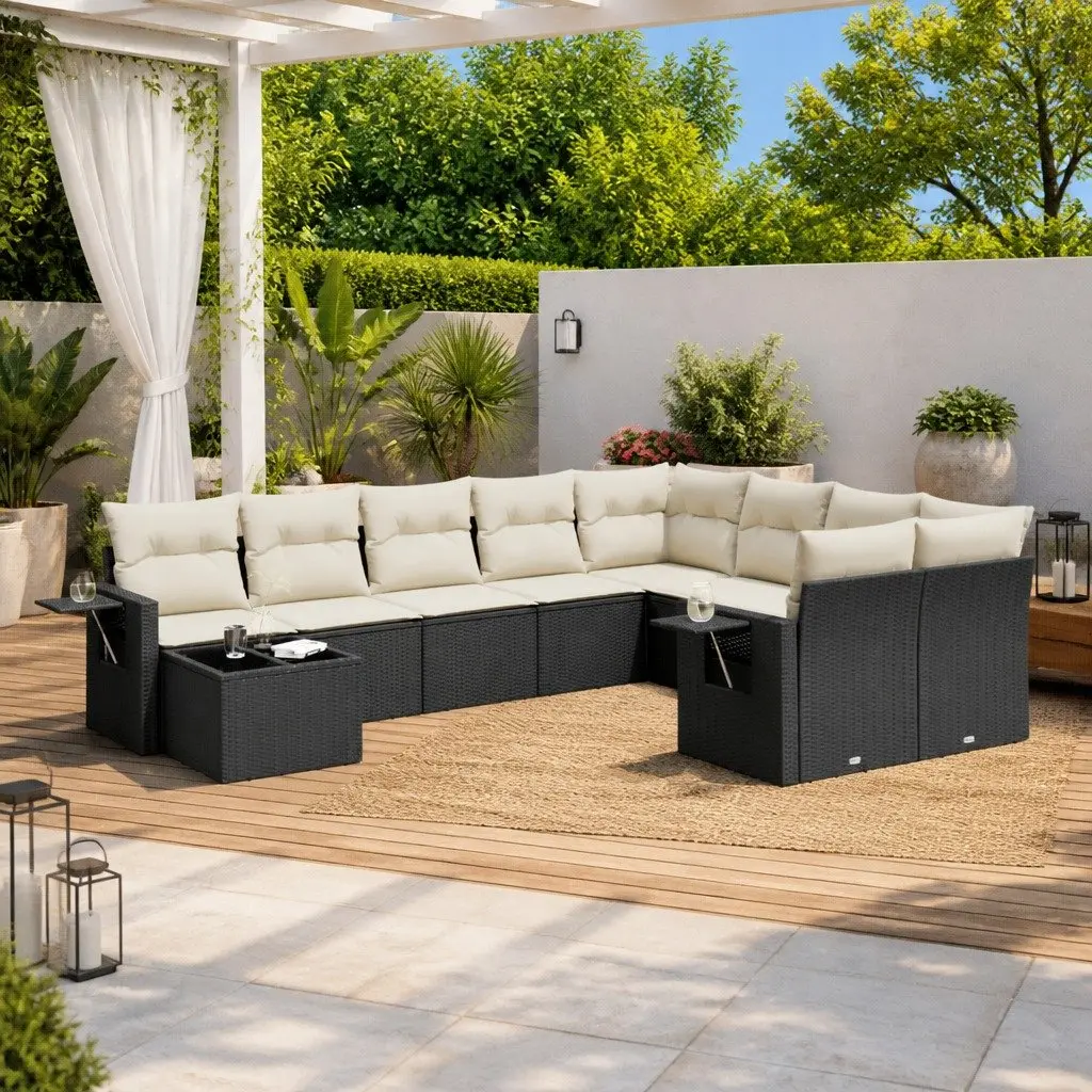 10 Piece Garden Sofa Set with Storage