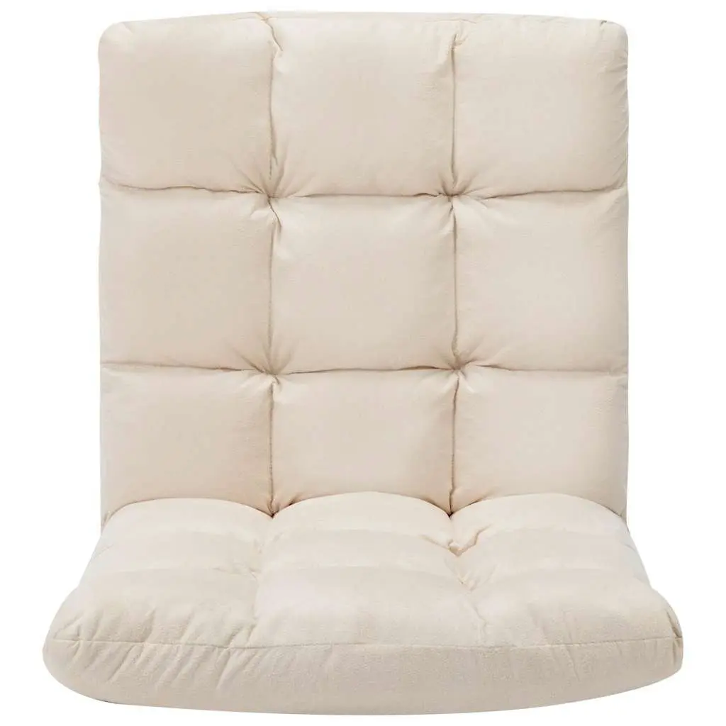 Cream Adjustable Folding Floor Chair for Comfort
