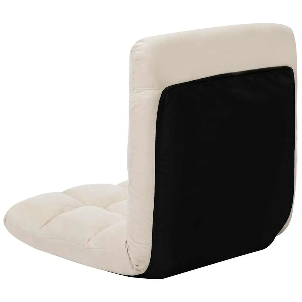 Cream Adjustable Folding Floor Chair for Comfort