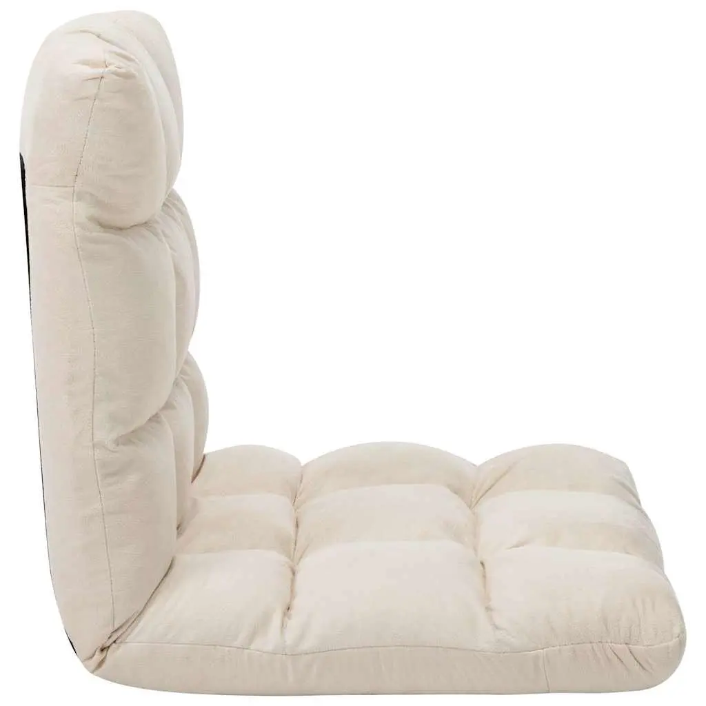 Cream Adjustable Folding Floor Chair for Comfort