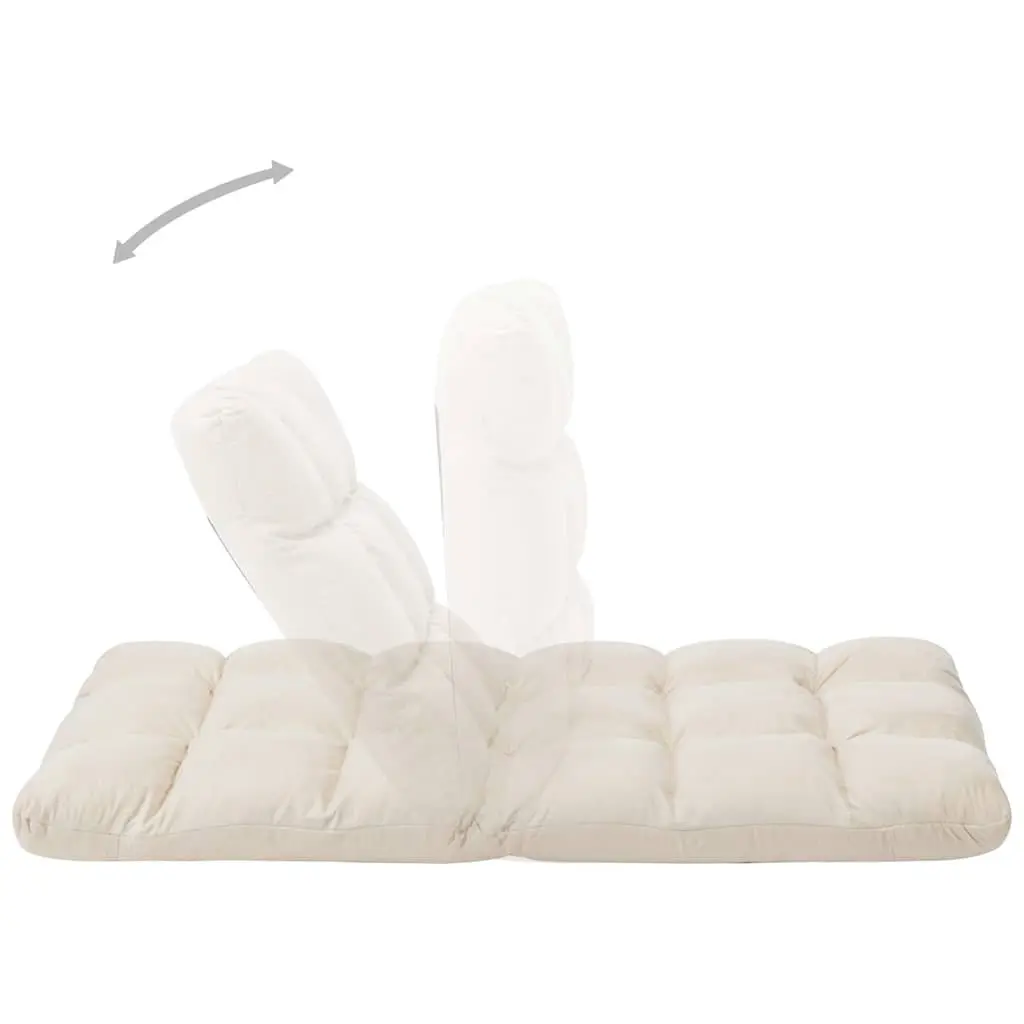 Cream Adjustable Folding Floor Chair for Comfort