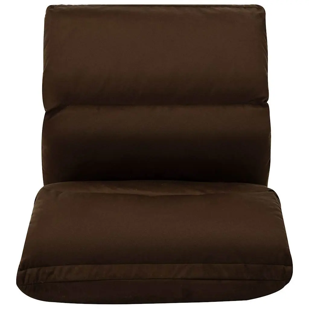 Folding Floor Chair Microfibre Adjustable Brown