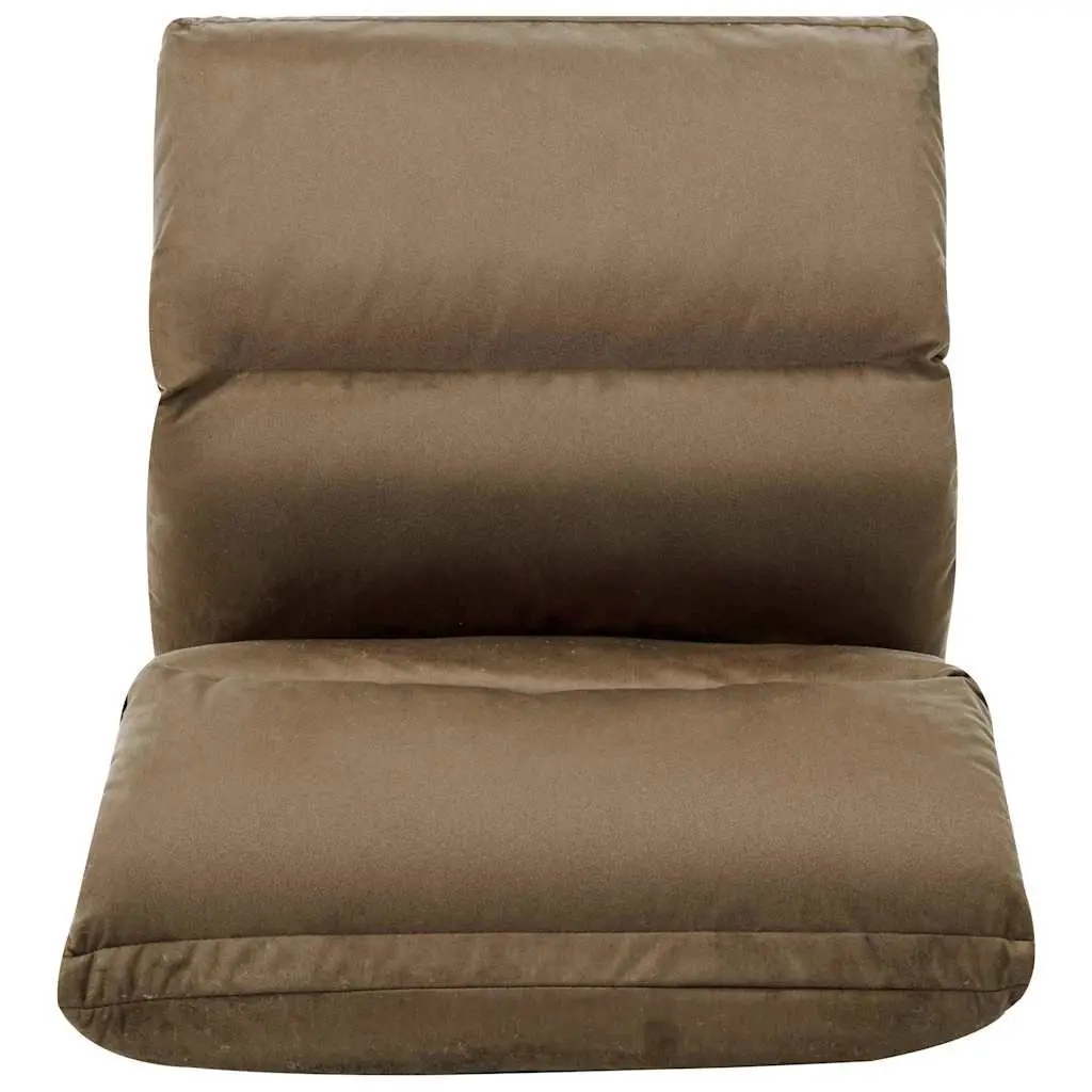 Taupe Folding Floor Chair with Adjustable Recliner