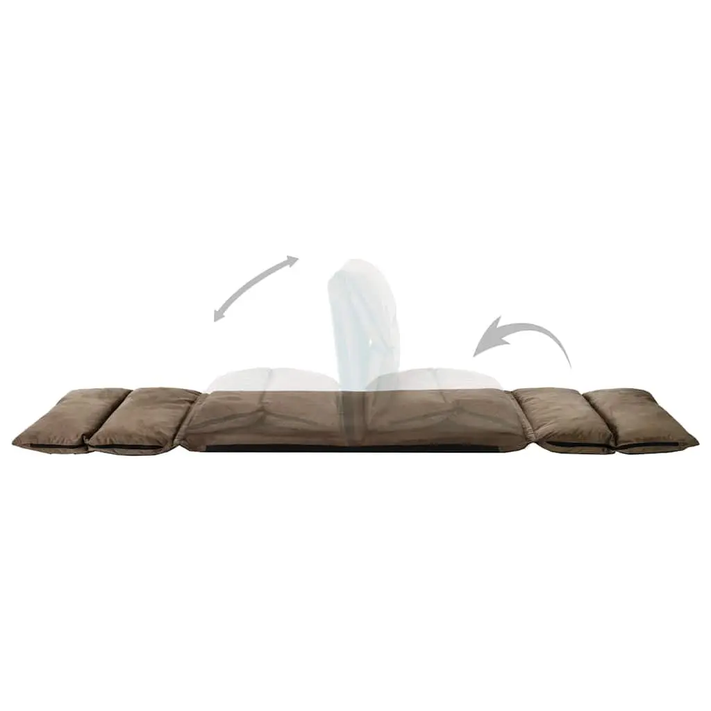 Taupe Folding Floor Chair with Adjustable Recliner