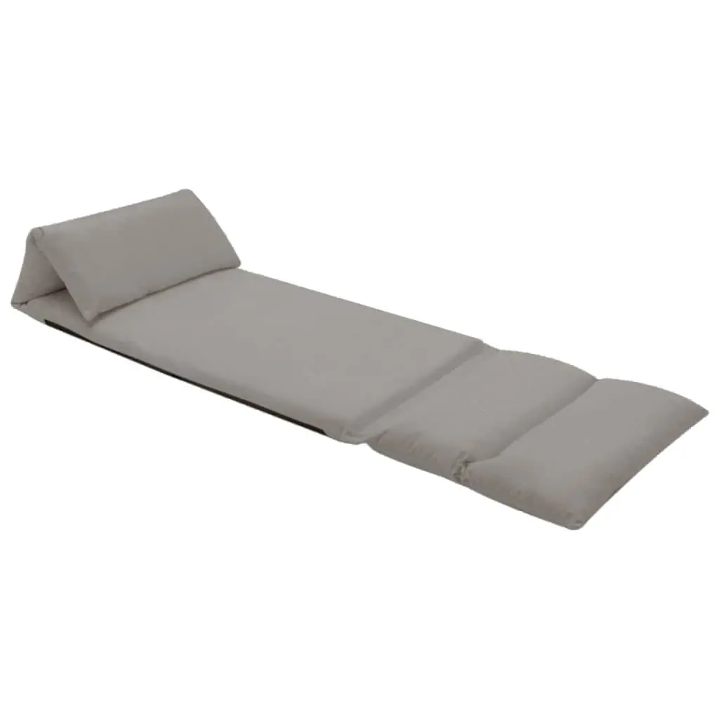 Adjustable Chaise Lounger Floor Chair in Grey Microfibre