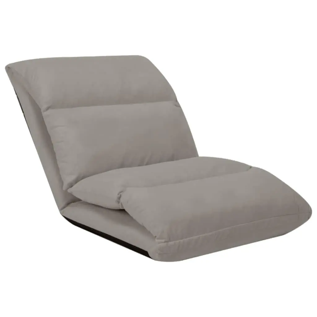 Adjustable Chaise Lounger Floor Chair in Grey Microfibre