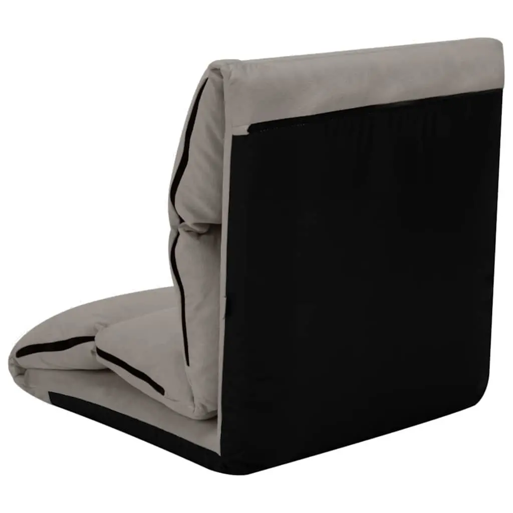 Adjustable Chaise Lounger Floor Chair in Grey Microfibre