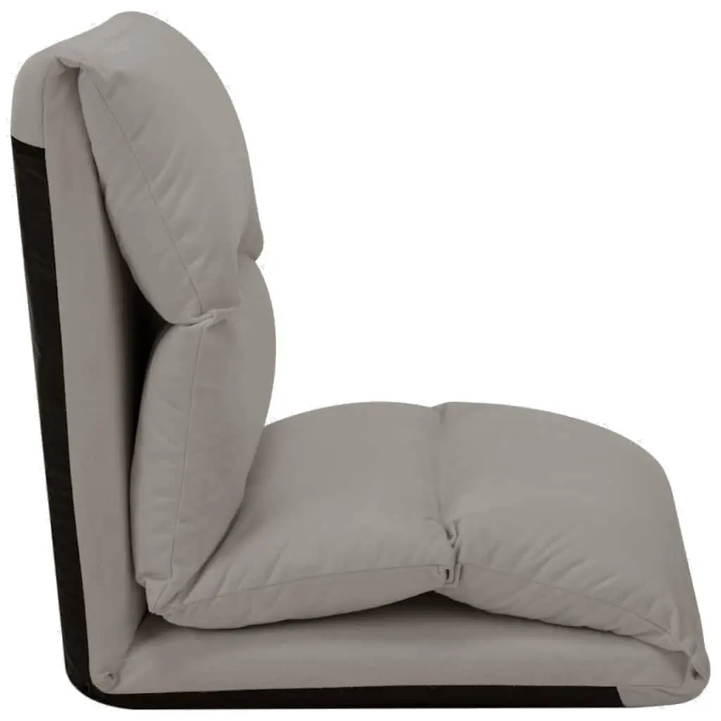 Adjustable Chaise Lounger Floor Chair in Grey Microfibre